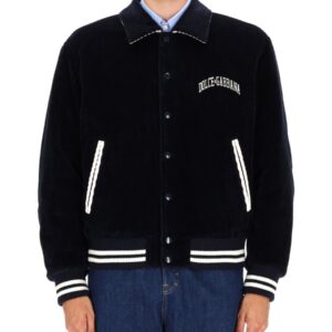 Discover the authentic Dolce & Gabbana men's CORDUROY BOMBER JACKET in Blue