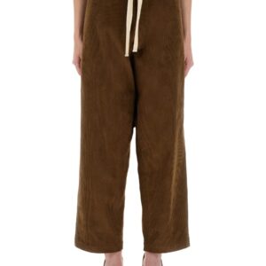 Refresh your wardrobe with the MOSCHINO JEANS women's CORDUROY PANTS in Brown