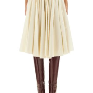Explore the authentic AMI PARIS women's "COROLLA" MIDI SKIRT in beige