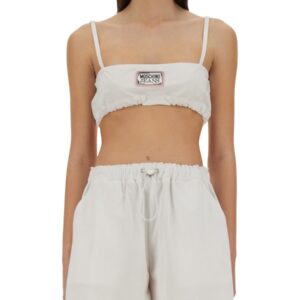 Discover the authentic MOSCHINO JEANS women's COTTON BANDEAU TOP in White