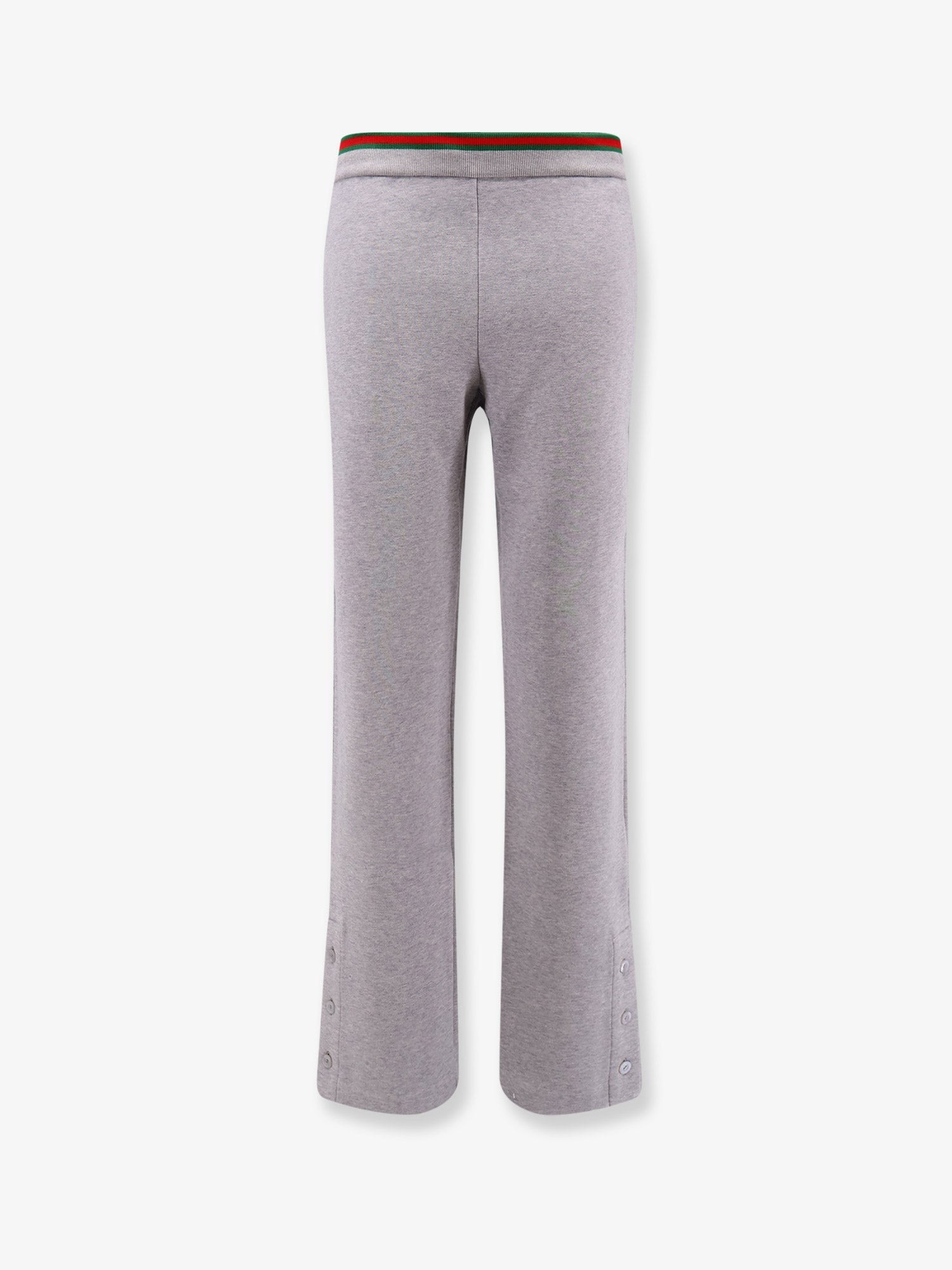 Discover the authentic Gucci women's Cotton blend trouser with Web detail in Grey melange