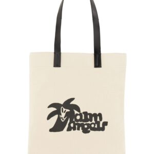 Explore the authentic Palm Angels men's COTTON CANVAS SHOPPING BAG in White