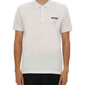 Discover the authentic Moschino men's COTTON PIQUE POLO in White