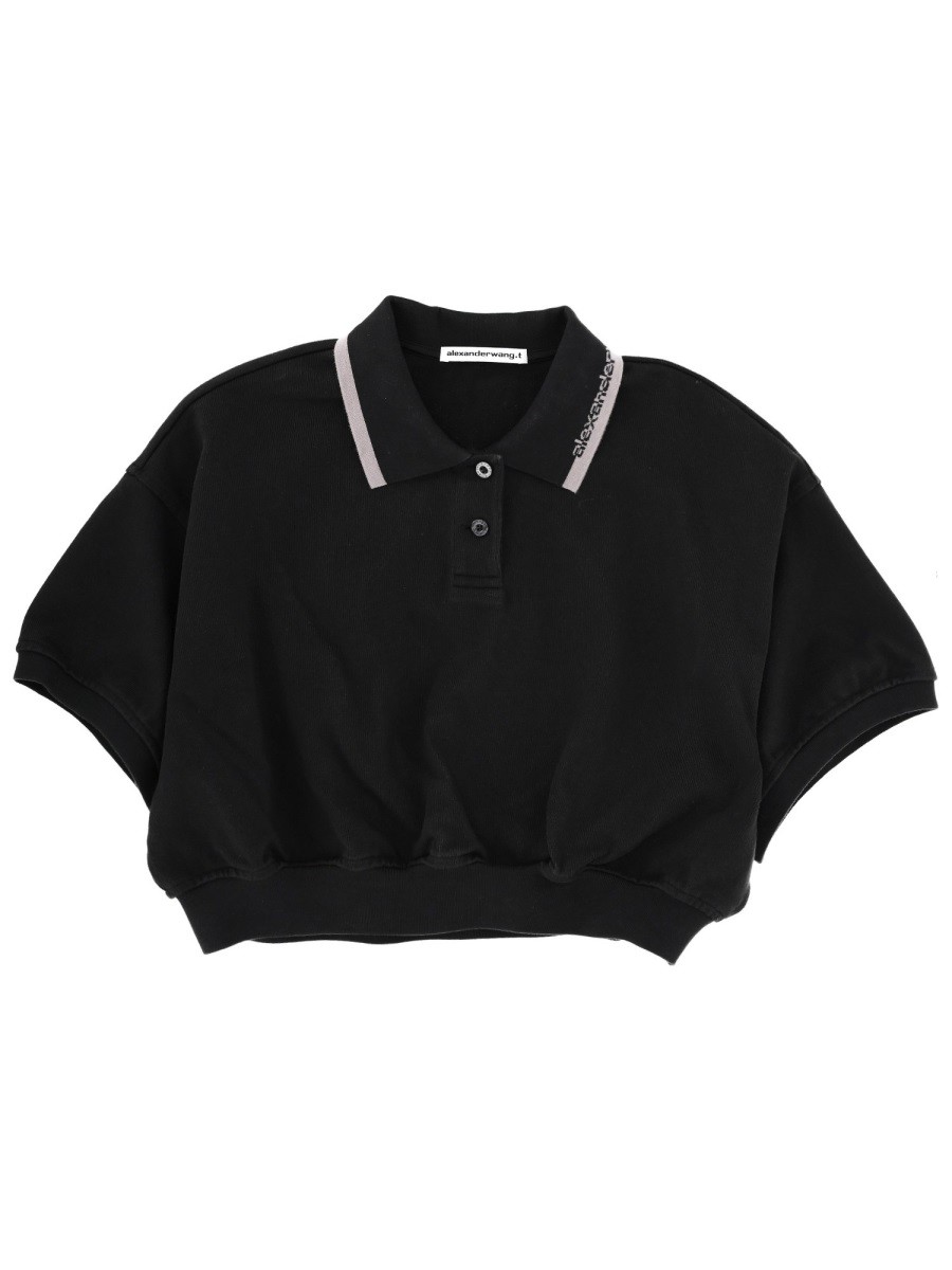 Refresh your wardrobe with the ALEXANDERWANG.T women's COTTON POLO. in Black