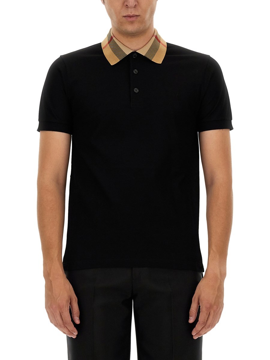 Discover the authentic Burberry men's COTTON POLO in Black