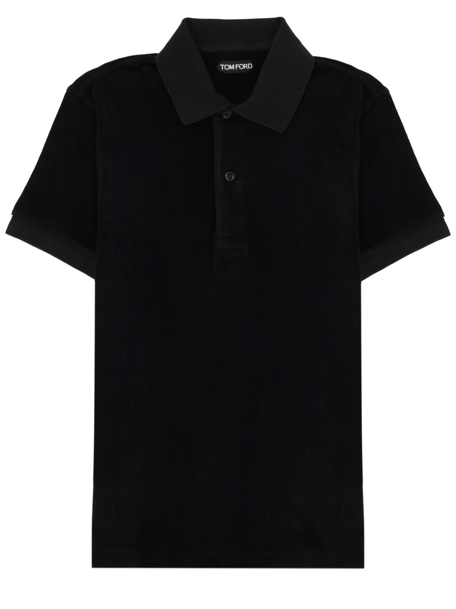 Refresh your wardrobe with the TOM FORD men's COTTON POLO in Black