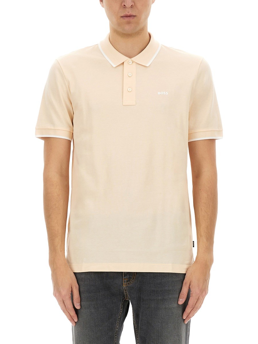 Discover the authentic Boss men's COTTON POLO in Pink