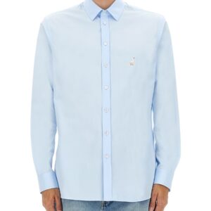 Refresh your wardrobe with the Moschino men's COTTON POPLIN SHIRT in Baby blue