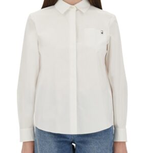 Refresh your wardrobe with the Tory Burch women's COTTON POPLIN SHIRT in White