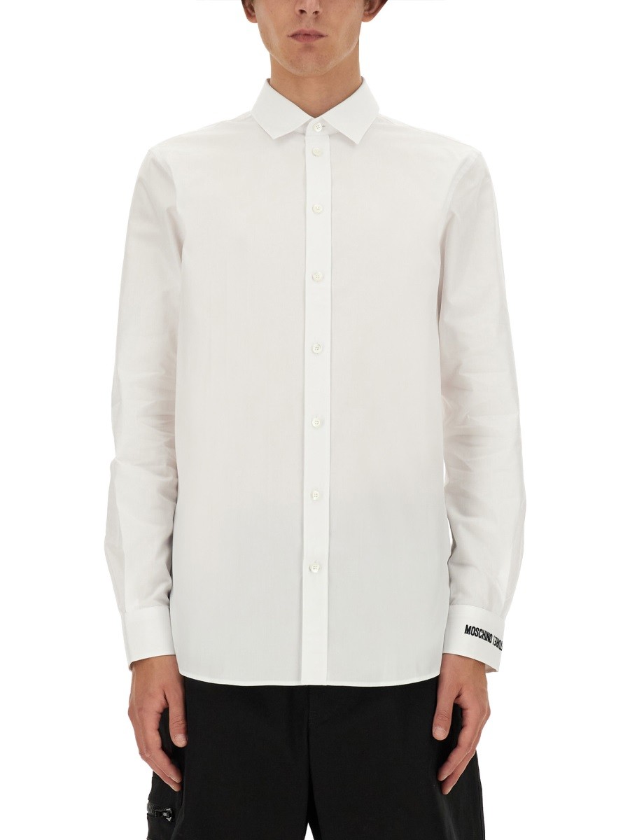 Discover the authentic Moschino men's COTTON SHIRT in White