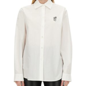 Refresh your wardrobe with the MOSCHINO JEANS women's COTTON SHIRT in White