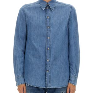 Elevate your look with the Dolce & Gabbana men's COTTON SHIRT in DENIM
