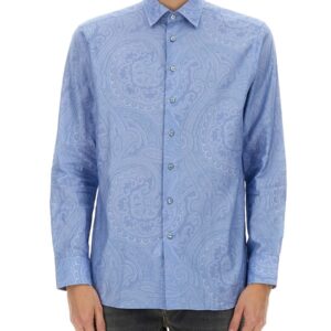 Discover the authentic Etro men's COTTON SHIRT in Azure