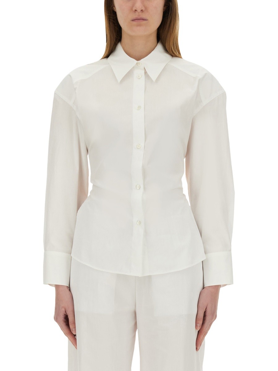 Refresh your wardrobe with the MOSCHINO JEANS women's COTTON SHIRT in White