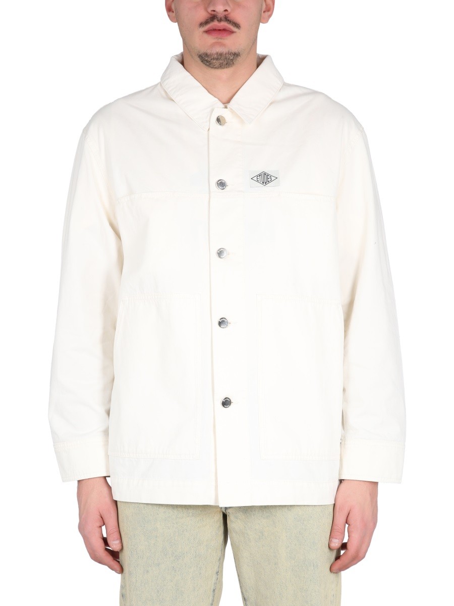 Discover the authentic ÉTUDES men's COTTON SHIRT JACKET in White