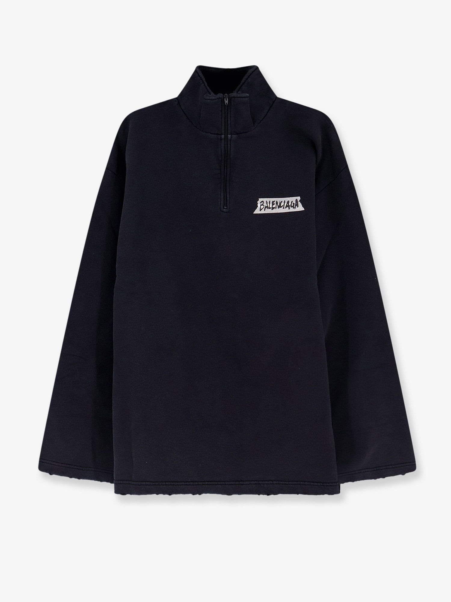 Discover the authentic Balenciaga men's Cotton sweatshirt in FADED WASHED BLACK