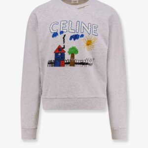 Explore the authentic Celine men's Cotton sweatshirt with multicolor print in PALE GREY MULTICO