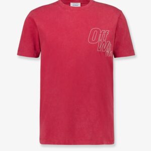 Discover the authentic Off White men's Cotton T-shirt in CORAL RED - W