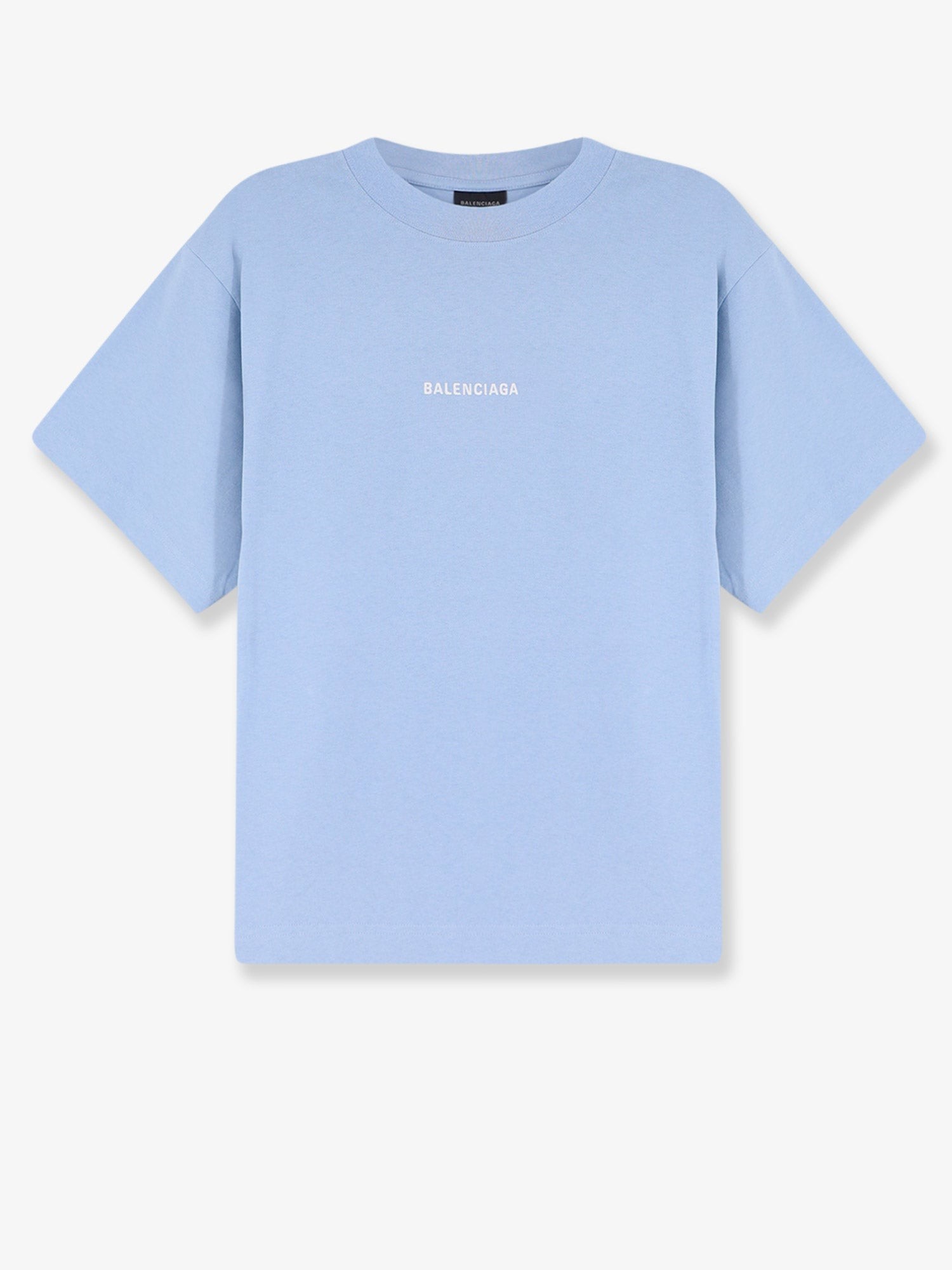 Discover the authentic Balenciaga women's Cotton t-shirt in LIGHT BLUE/WHITE