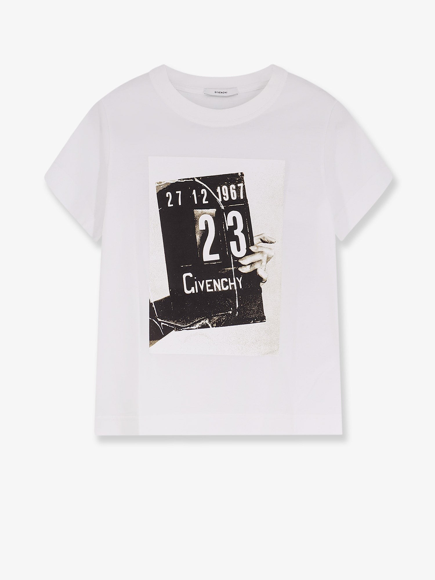 Discover the authentic Givenchy women's Cotton t-shirt with print on the front in White