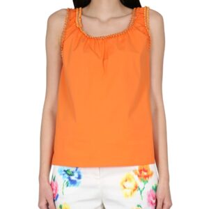Refresh your wardrobe with the Boutique Moschino women's COTTON TOPS. in orange