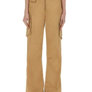 Refresh your wardrobe with the GANNI women's COTTON TWILL CARGO PANTS in beige