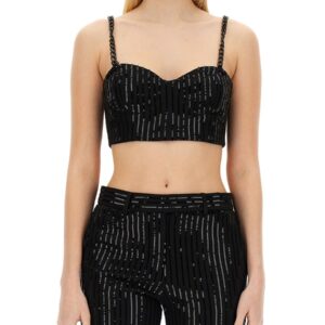 Explore the authentic MICHAEL BY MICHAEL KORS women's CREPE BUSTIER TOP in Black
