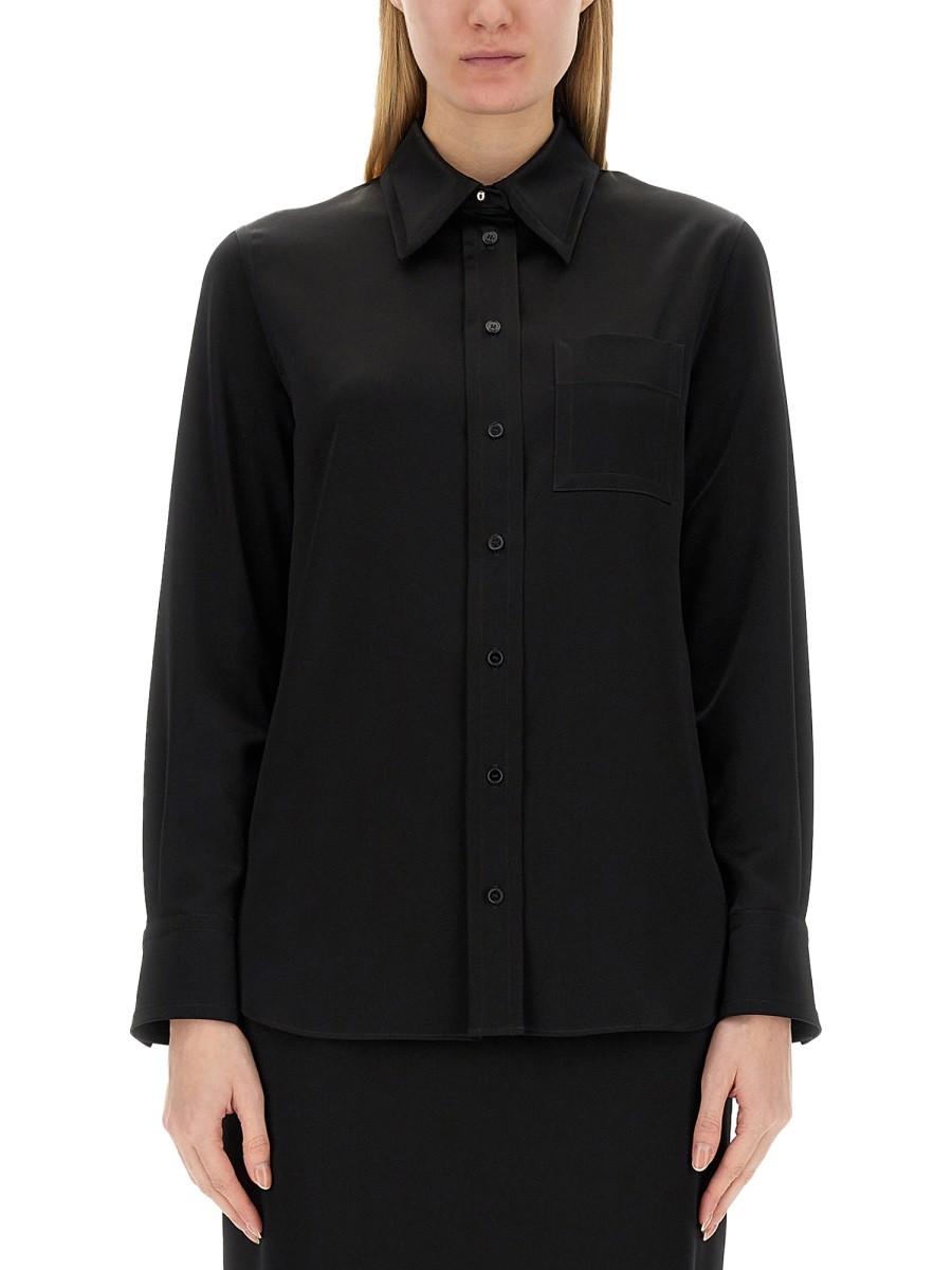Refresh your wardrobe with the Lanvin women's CREPE DE CHINE SHIRT in Black