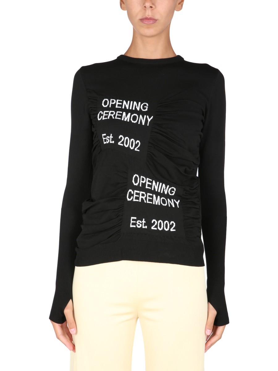 Explore the authentic OPENING CEREMONY women's CREW NECK SWEATER in Black