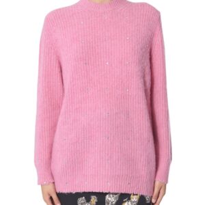Discover the authentic msgm women's CREW NECK SWEATER in Pink