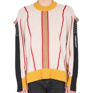 Discover the authentic AMBUSH men's CREW NECK SWEATER in beige