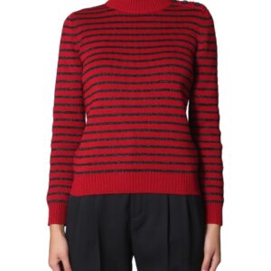 Discover the authentic Saint Laurent women's CREW NECK SWEATER in Red