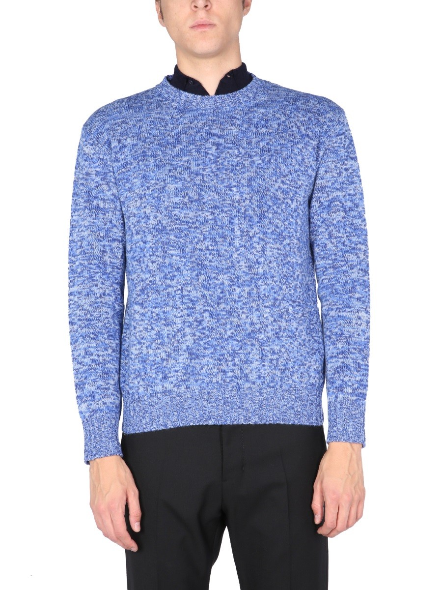 Discover the authentic Ballantyne men's CREW NECK SWEATER in Azure