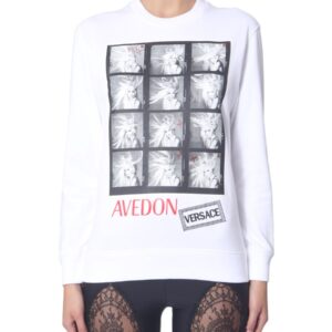 Refresh your wardrobe with the Versace women's CREW NECK SWEATSHIRT in White