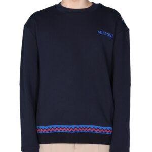 Elevate your look with the Missoni men's CREW NECK SWEATSHIRT in Blue
