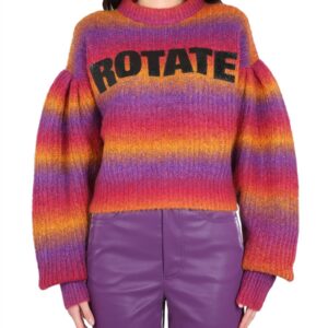 Shop the authentic ROTATE BIRGER CHRISTENSEN women's CREWNECK SWEATER WITH LOGO in MULTICOLOUR