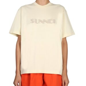 Discover the authentic SUNNEI unisex CREWNECK T-SHIRT in beige