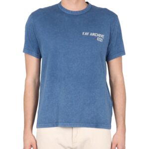 Discover the authentic FAY men's CREWNECK T-SHIRT in Blue