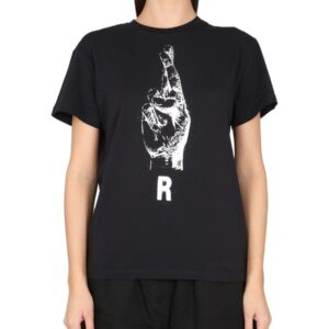Refresh your wardrobe with the RAF SIMONS women's CREWNECK T-SHIRT in Black