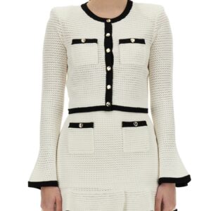 Discover the authentic SELF-PORTRAIT women's CROCHET CARDIGAN in White