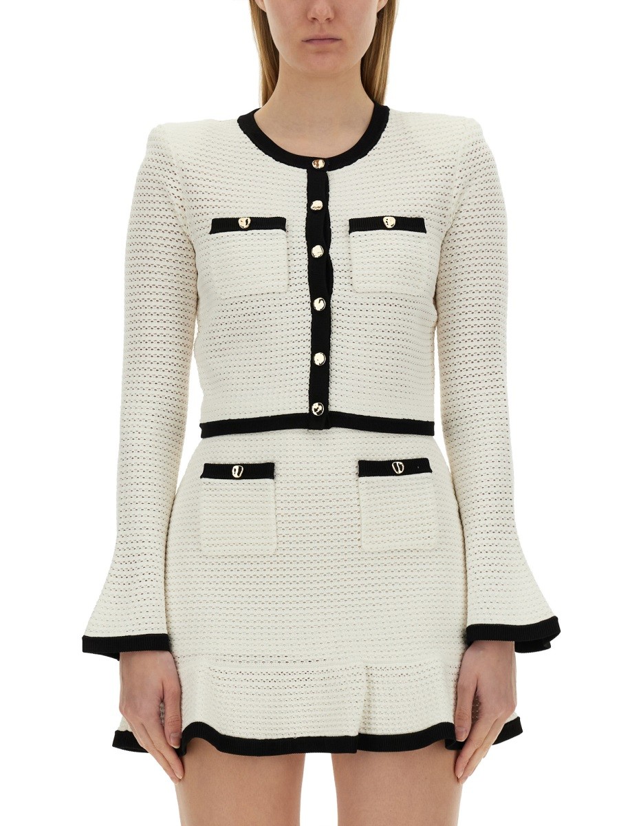Discover the authentic SELF-PORTRAIT women's CROCHET CARDIGAN in White