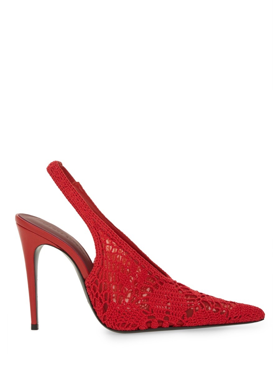Refresh your wardrobe with the MAGDA BUTRYM women's CROCHET SLINGBACK in Red