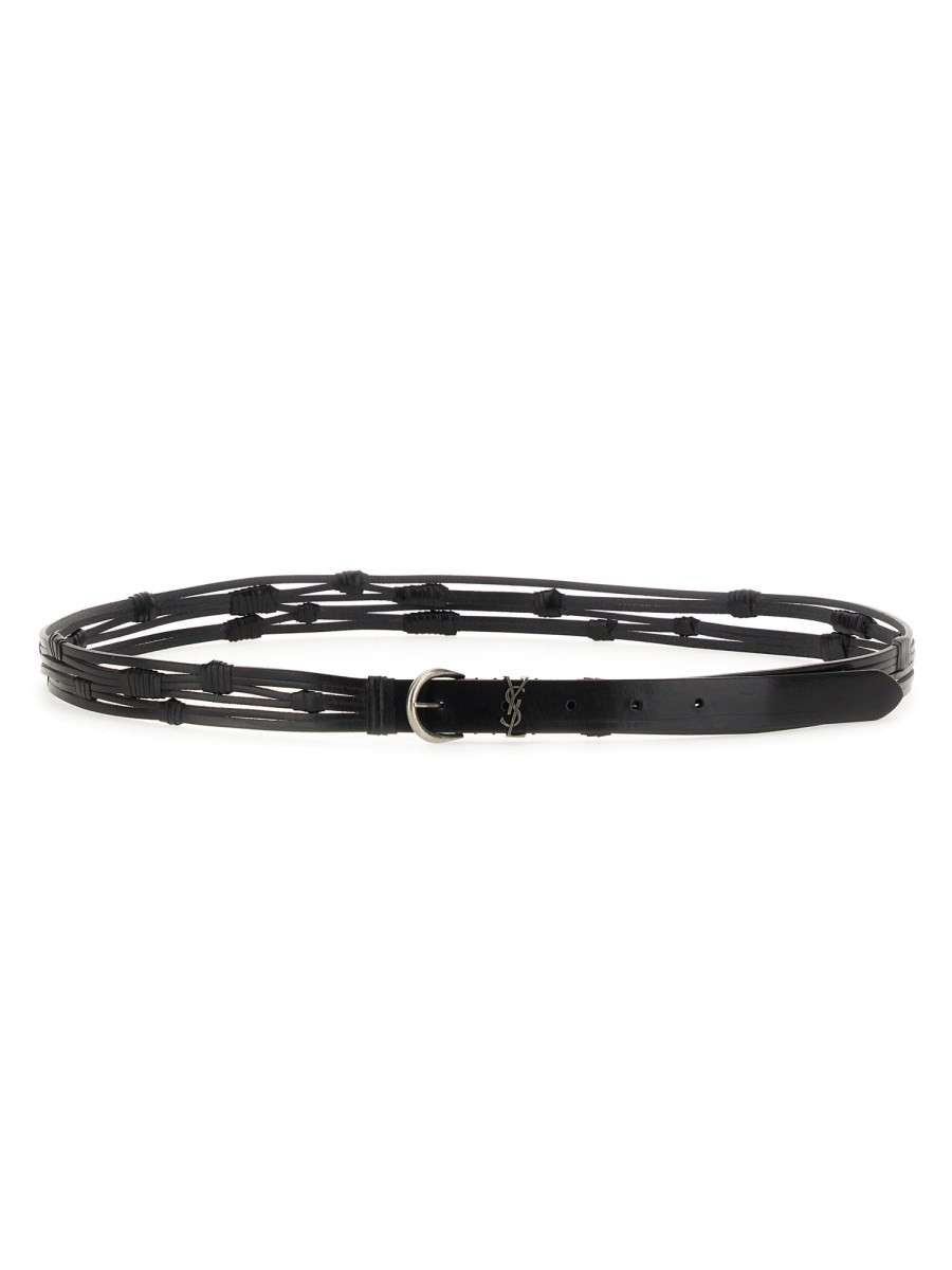 Explore the authentic Saint Laurent men's CROISSANT DE LUNE BELT in Black