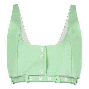 Discover the authentic GANNI women's CROP TOP in GREEN