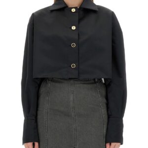 Refresh your wardrobe with the PATOU women's CROPPED FIT JACKET in Black