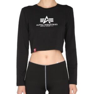 Explore the authentic ALPHA INDUSTRIES women's CROPPED FIT T-SHIRT in Black