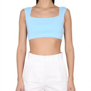 Discover the authentic Max Mara women's CROPPED FIT TOP in Azure
