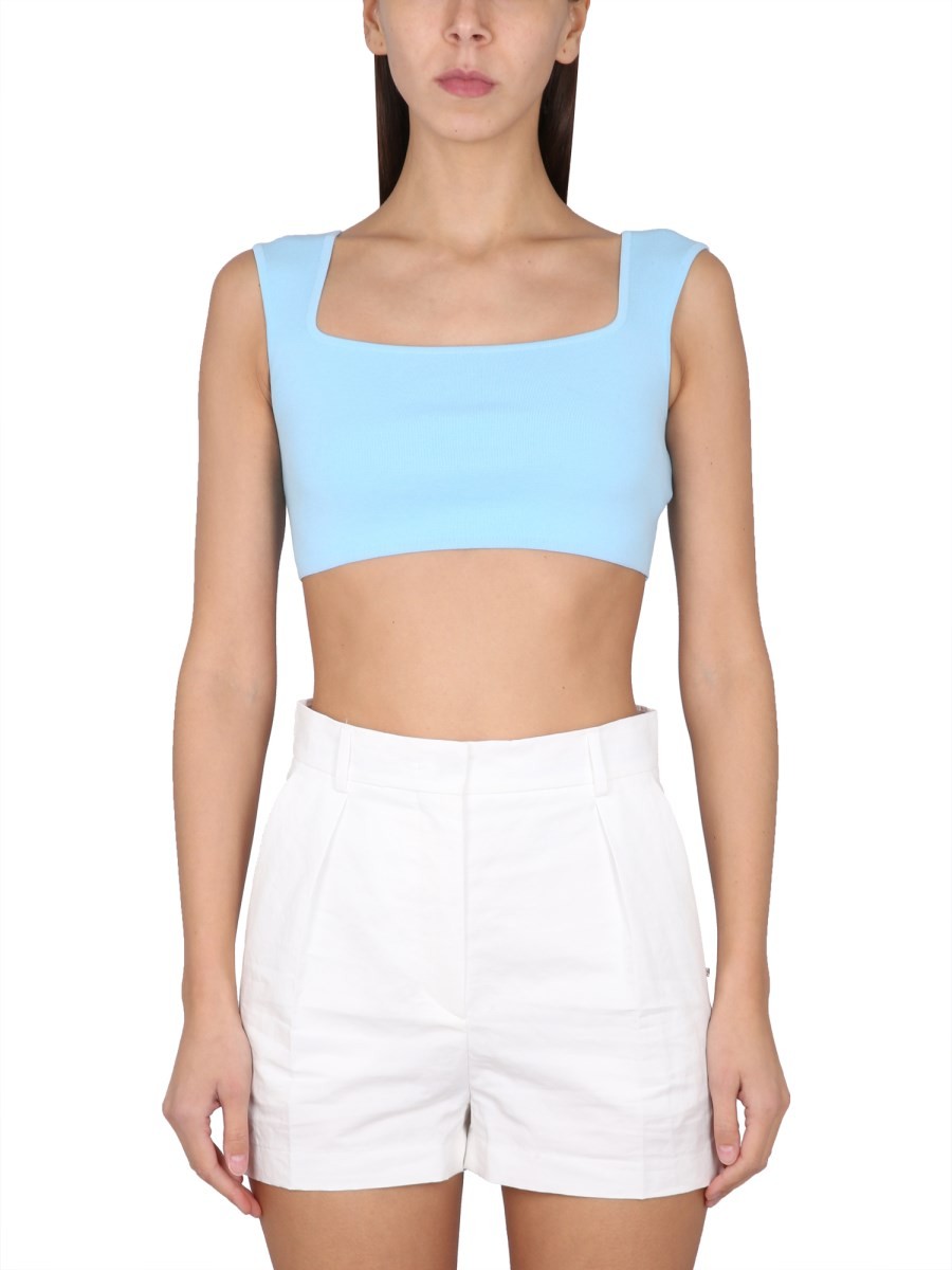Discover the authentic Max Mara women's CROPPED FIT TOP in Azure