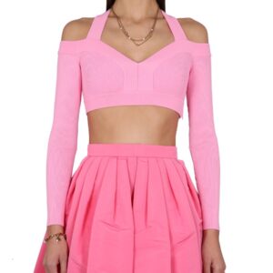 Discover the authentic Alexander Mcqueen women's CROPPED SHIRT in Pink