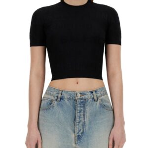 Elevate your look with the Balenciaga women's CROPPED SHIRT in Black